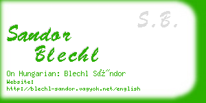 sandor blechl business card